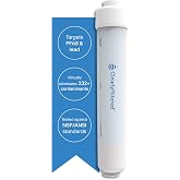 Clearly Filtered Inline Water Filter for Refrigerator, Ice Maker Water Line | Fits Plastic Vinyl Copper 1/4 Inch Tubing, Targets up to 232+ Contaminants, Reduces Fluoride, Lead, PFAS, Arsenic