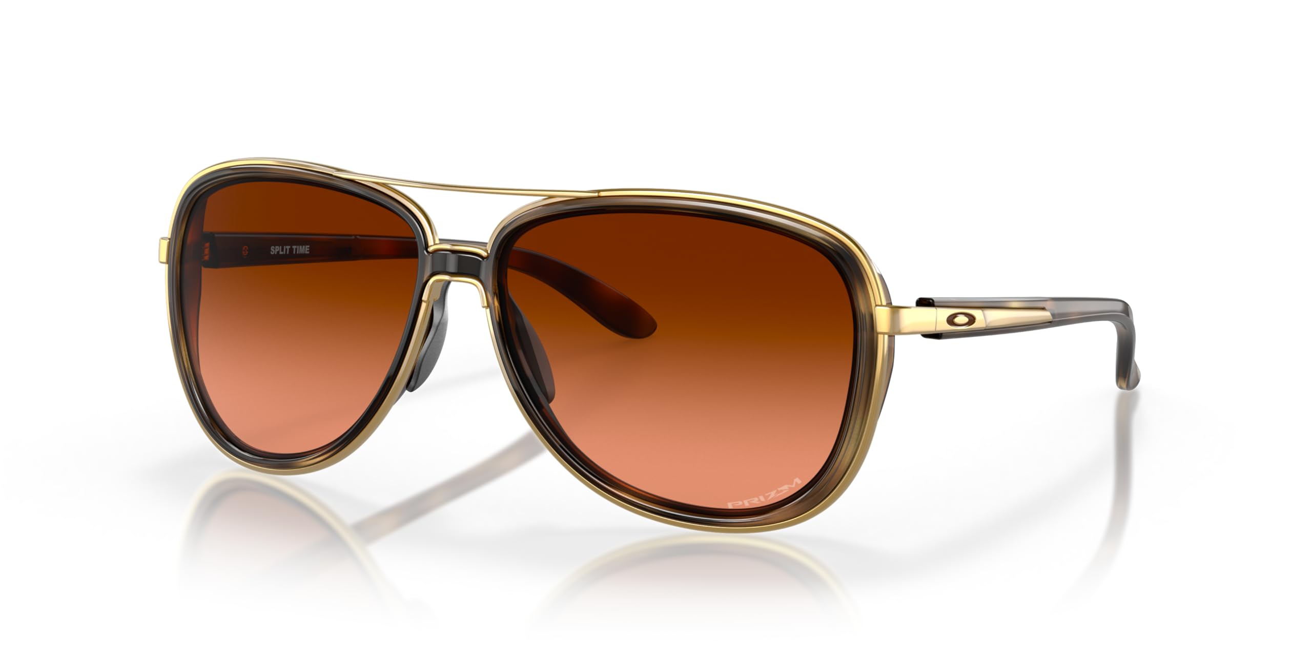 Photo 1 of Oakley Women's OO4129 Split Time Polarized Aviator Sunglasses, Brown Tortoise/Prizm Brown Gradient, 58 mm