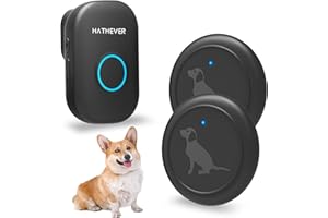 Hathever Dog Door Bell, Wireless Doggie Door Bell Operating at 1000 Feet with Chew Resistant IP65 Waterproof Touch Button, 32 Melodies