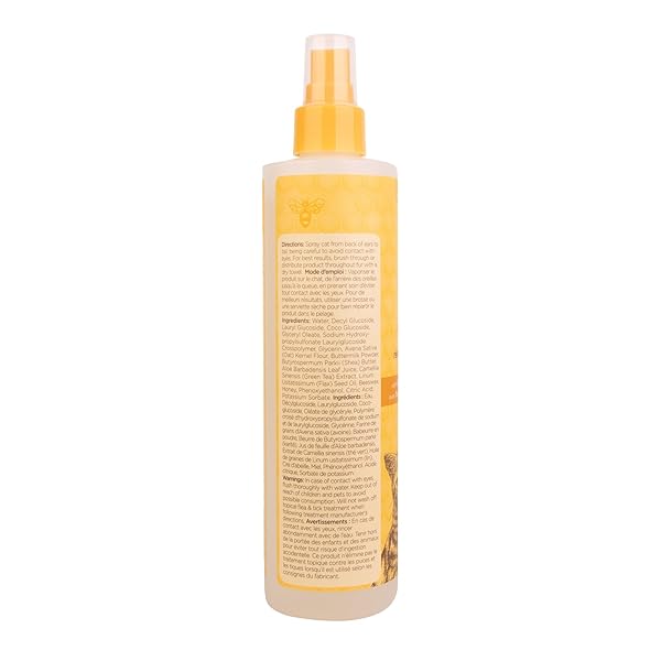 BURT’S BEES FOR PETS CAT DANDER REDUCING SPRAY WITH COLLOIDAL OAT FLOUR AND HONEY, WATERLESS CAT GROOMING SPRAY FOR DRY SKIN AND DANDRUFF CONTROL, CAT DANDER REMOVER FOR ALLERGY SUPPORT, 10 FL OZ