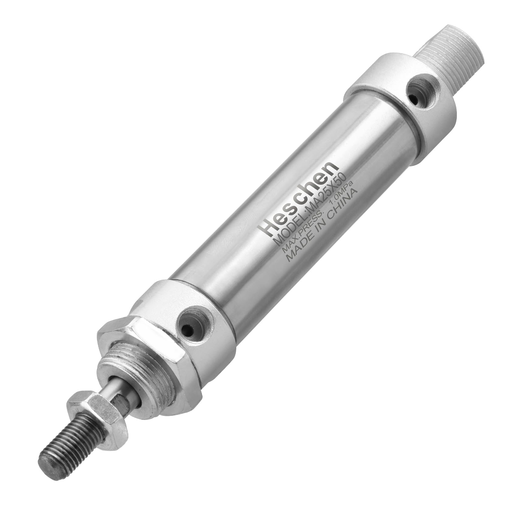 Heschen Stainless Steel Mini Pneumatic Air Cylinder MA 25×50 Bore 25mm Stroke 50mm Single Rod Double Acting