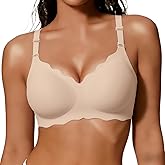 COCOMARTS Jelly Bras for Women No Underwire Scalloped Push Up Wireless Bralettes Seamless Soft Comfort Everyday Tshirt Bra