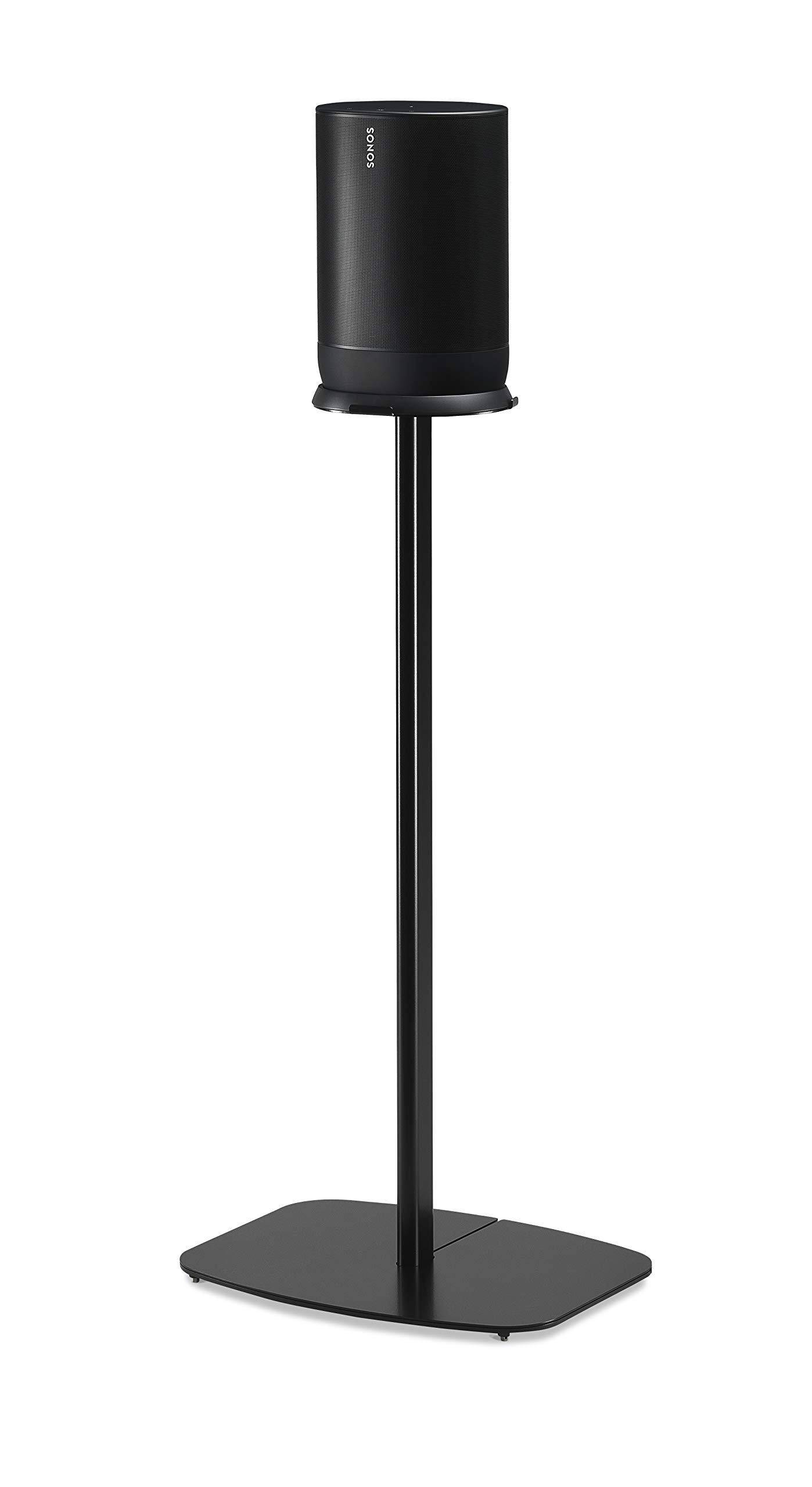 Flexson Floor Stand for Sonos Move in Black. Suitable for soft and hard floors with cable management