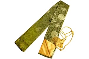 SOFIALXC Silk Sword Bag Samurai Katana Wakizashi Tanto Sword Cover Carry Bag with Golden Tassel,R