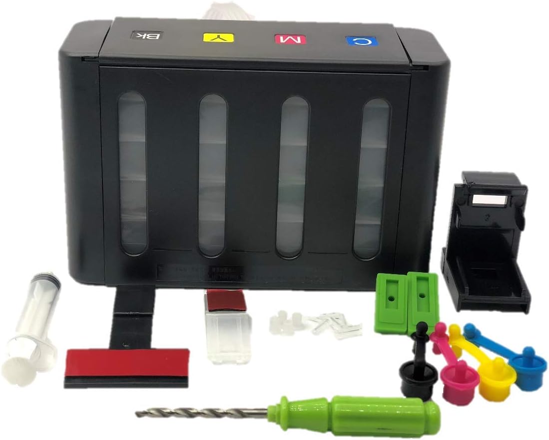 UV INFOTECH CISS Ink Tank Kit with All Accessories Universal Compatible for DeskJet 1000; 1010; 1015; 1510; 2000; 2050; 3050; 370; 380; 2120; 2179; 2180; 2235; 2275; 2276; 2280; 4185 (20 x 13 x 7 cm)