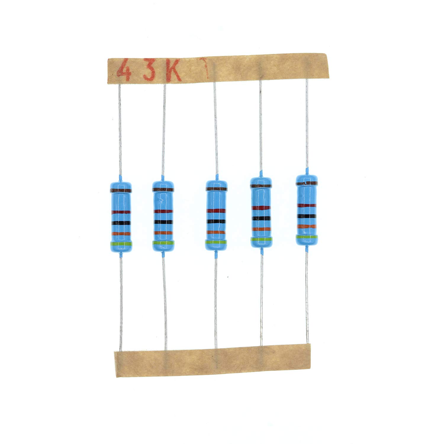 HUABAN 50PCS 2 Watts 2W 43K Ohm 1% Metal Film Resistor