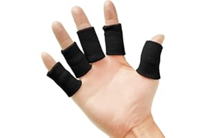Senkary 20 Pieces Finger Compression Sleeves Elastic Finger Protectors Thumb Splint Brace for Arthritis Pain Relief, Basketba