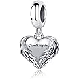 QeenseKc Wing of Angle Heart Love Dangle Charm for Pandora Bracelet Women Present