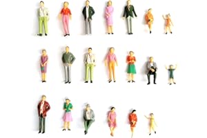 20pcs 1:30 Scale DIY Painted Figures Tiny Small People Mixed Model People Colorful Different Pose People Train Park Street Pa