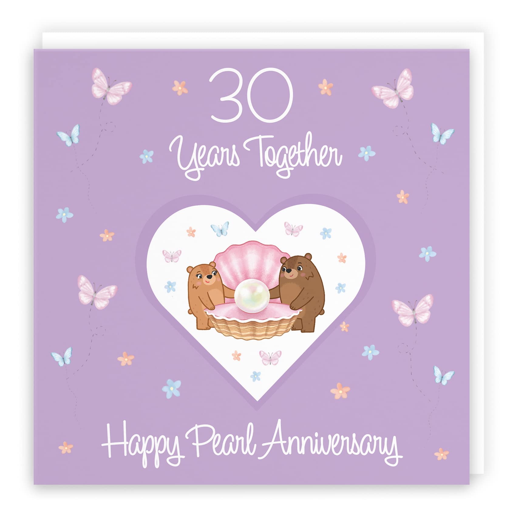 Hunts England - 30th Anniversary Card For Him Or Her - 30 Years - Pearl Anniversary - Romantic Meadows - Fun Card - Anniversary Card For Couples, Boyfriend, Girlfriend, Husband, Wife, etc. — image 1