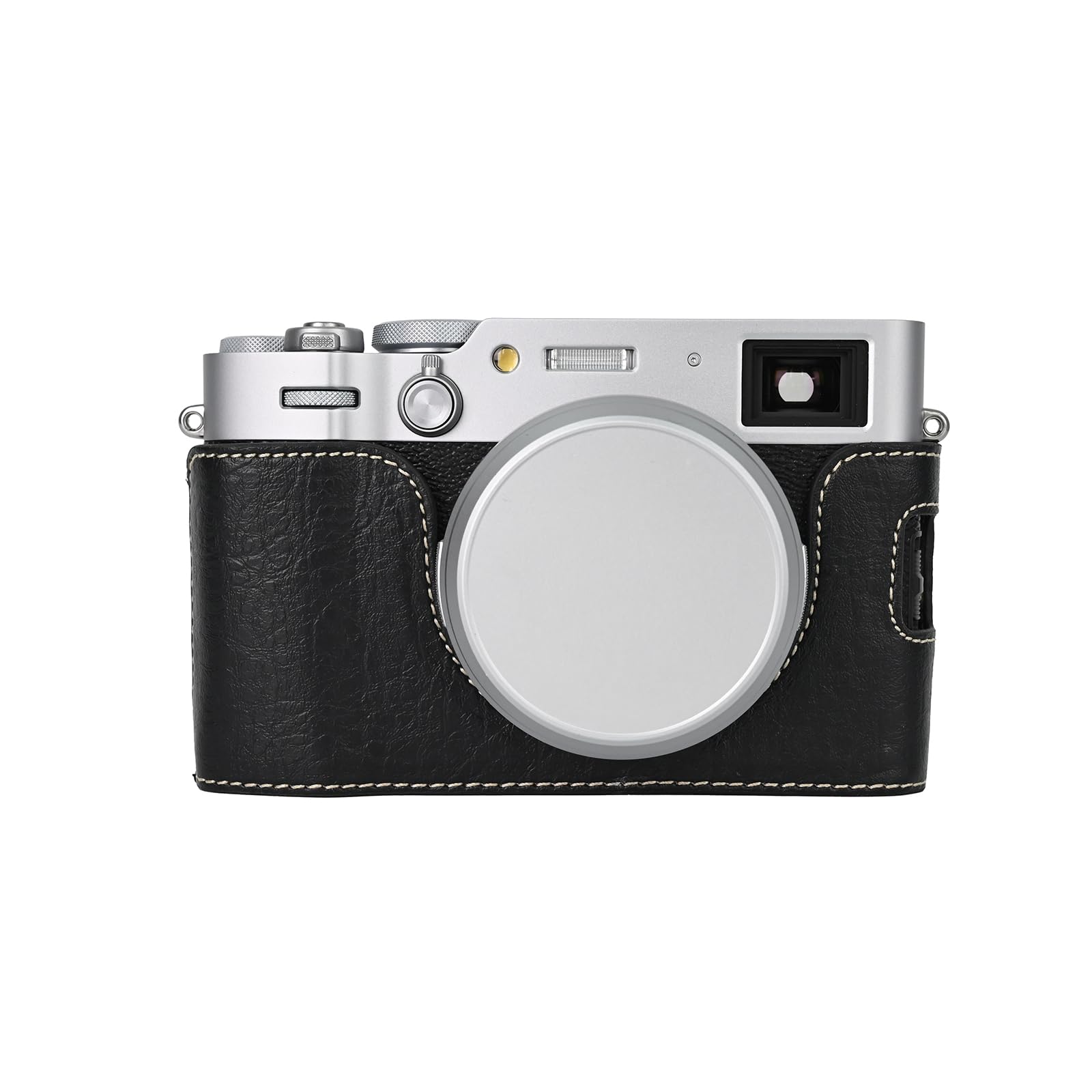 X100VI Half Case,PU Leather Retro Portable Protective Case Compatible with Fujifilm X100VI Camera (Black)