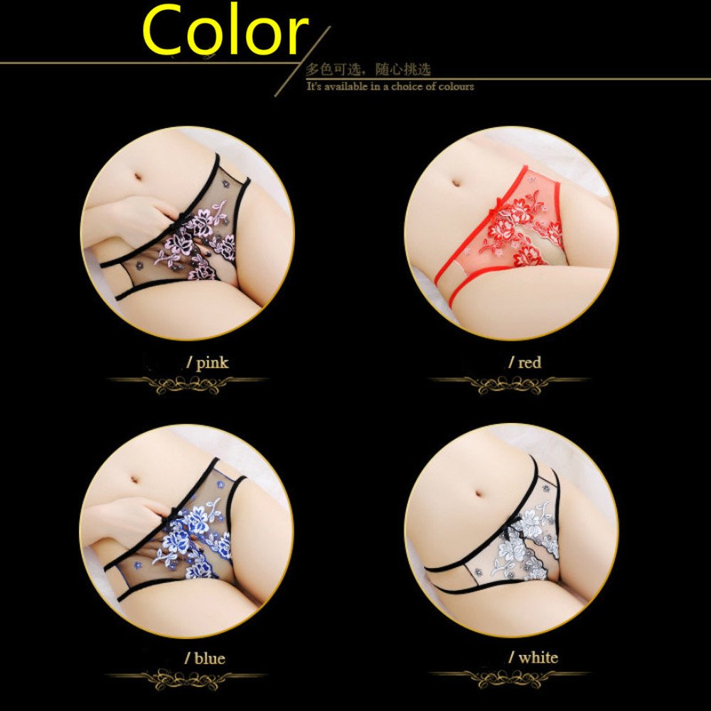 GeeHaoo Lace Sexy Underwear Women\'s Underwear Transparent Wool Open Embroidery Thong T Pants