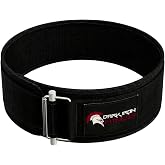 Dark Iron Fitness Self-Locking Weight Lifting Belt for Powerlifting, Squats, Premium Gym Core &amp; Back Support, Weightlifting Training Equipment