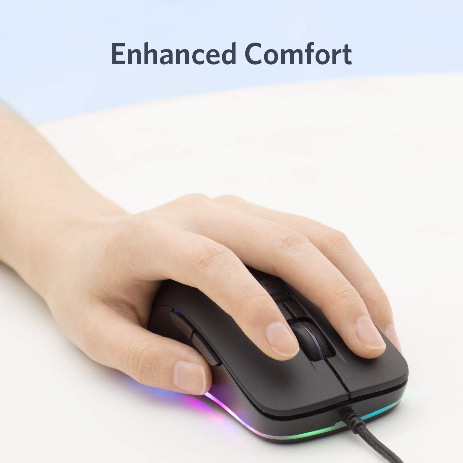 ABKONCORE AM8 Gaming Mouse [3200 DPI], Programmable Mouse, Wired Ergonomic USB Computer Mouse for PC, Laptop, Mac (AM8): Computers & Accessories