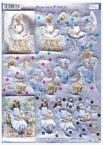 Dufex 3-D Papier Tole Paintbox Poppets 248819 Die-Cut Paper Decoupage