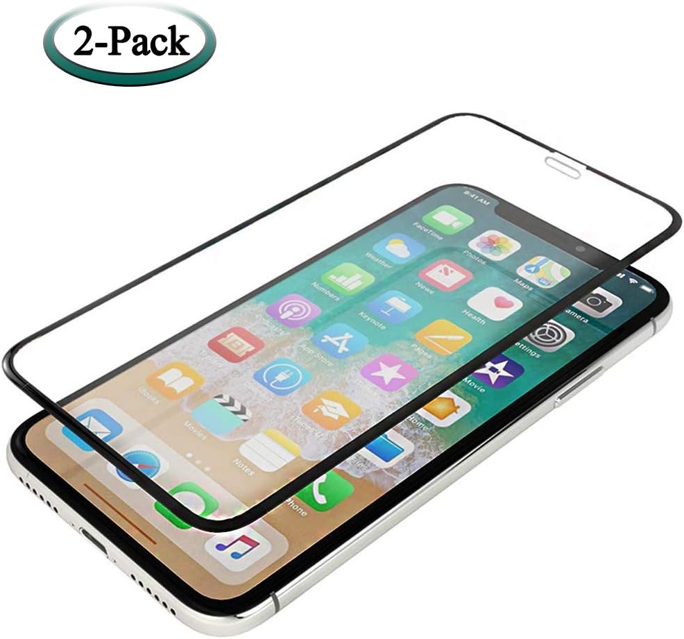 TangDirect iPhone X/XS Screen Protector, Premium Clear, 9H Hardness, Easy Install, Ultra Clear, Anti-Scratch, Accurate Touch Black, Ultra-Thin, Compatible iPhone X/XS (2 Pack)