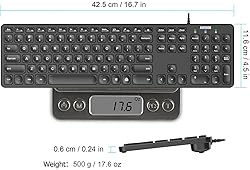 Arteck Backlit USB Wired Full Size Keyboard with