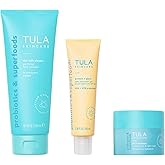 TULA Skin Care Everyday Glow - Essentials Set, includes Cult Classic 6.7 oz, Protect + Glow SPF 30 3.38 oz, & 24/7 Moisture Hydrating Day & Night Cream 1.5 oz, 3-Piece Kit