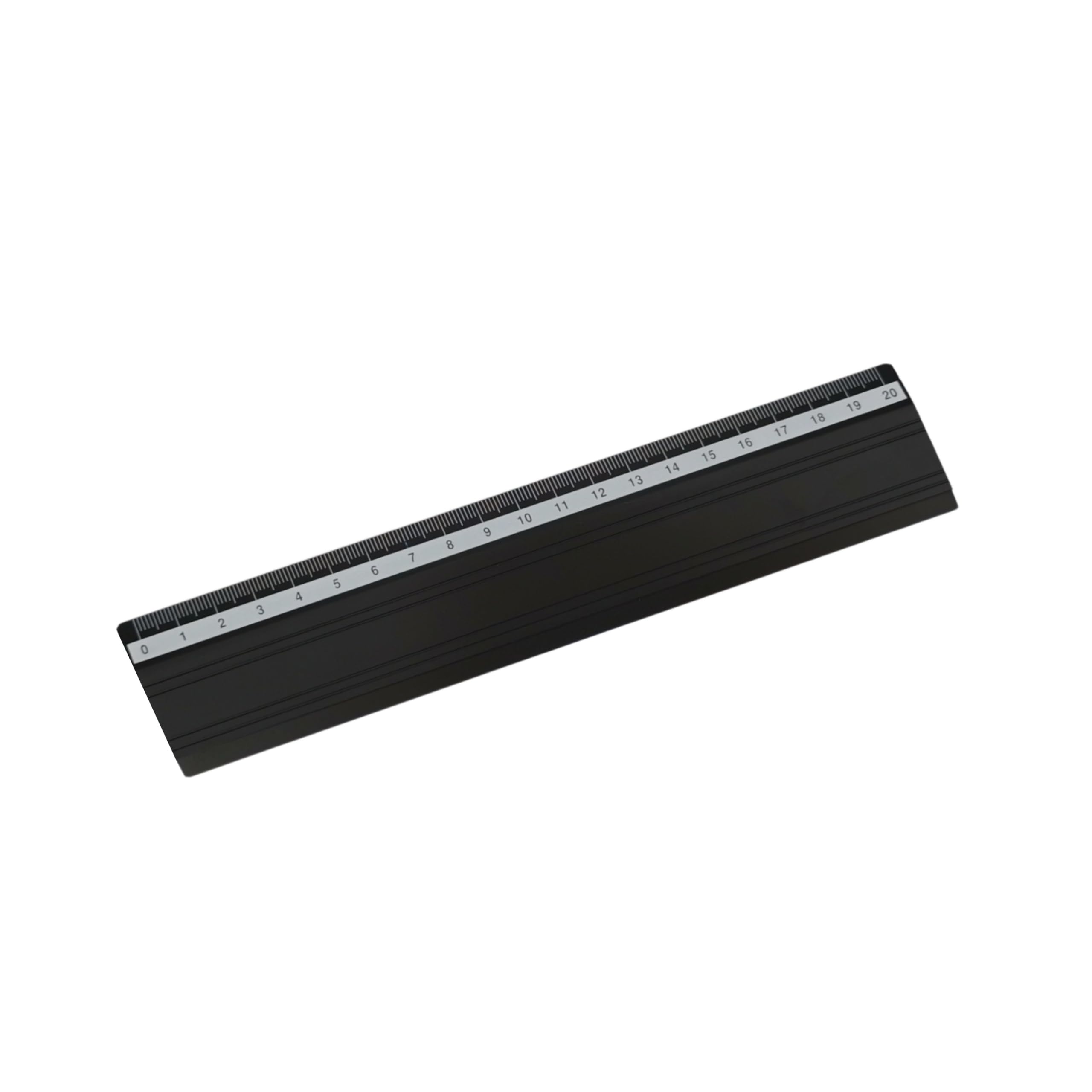 D.RECT 20cm Aluminium Ruler | School Office Home | Black