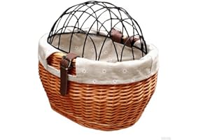 SPYMINNPOO Pet Carrier, Basket for Small Dogs Cats Pet Carrier Front Basket with Wire Mesh Cover (Honey Color)