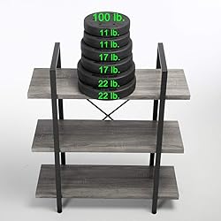 HSH 3-Shelf Bookcase, Rustic Gray 3 Tier