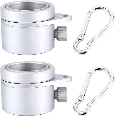 Kopinma Fahnenmast-Ringe 2-tlg. Mit Karabiner - 360° Drehbar Für Masten 0,75-1,02 Zoll