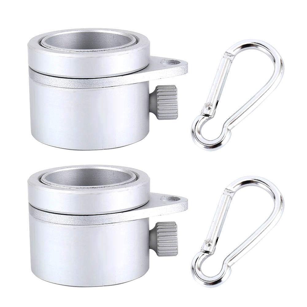Dandelionsky 2pcs Flagpole Mounting Rings 360 Degree Rotating Heavy Duty Alloy Metal Flag Pole Kit Flagpole Rotating Rings Clip Anti Wrap Grommet Mounting