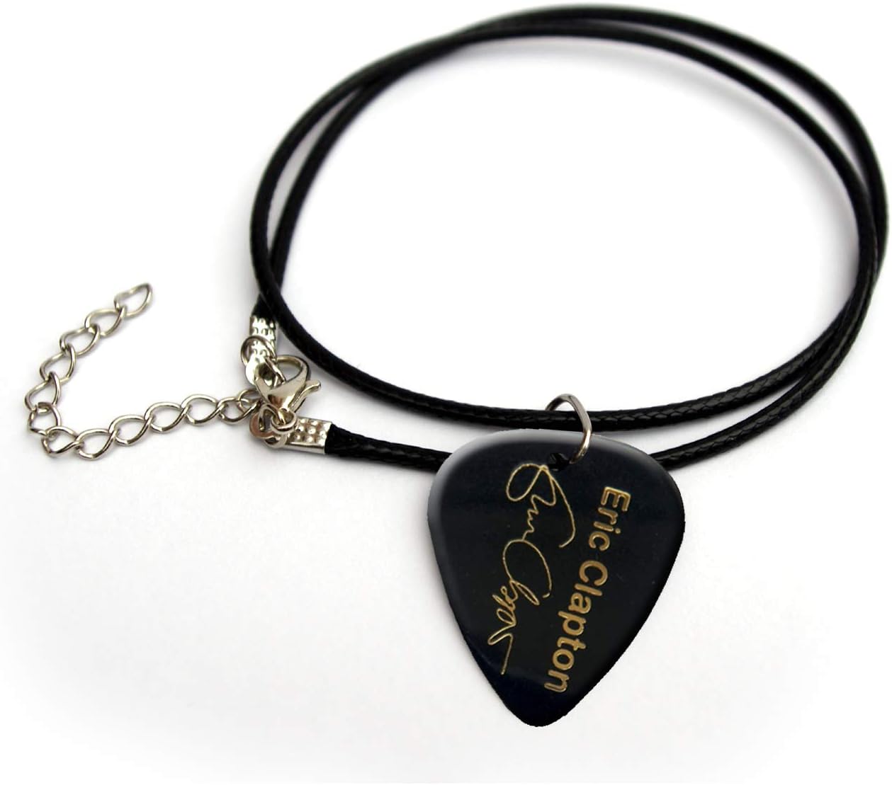 Eric Clapton Gold Printed Signature guitar pick plectrum cord necklace 18" BG