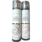 Bath and body Lotion, Perfume Mist, Shower Gel Fragrance Collection (Vanilla Mists - Bourbon - Blossom, 2 pc Set)