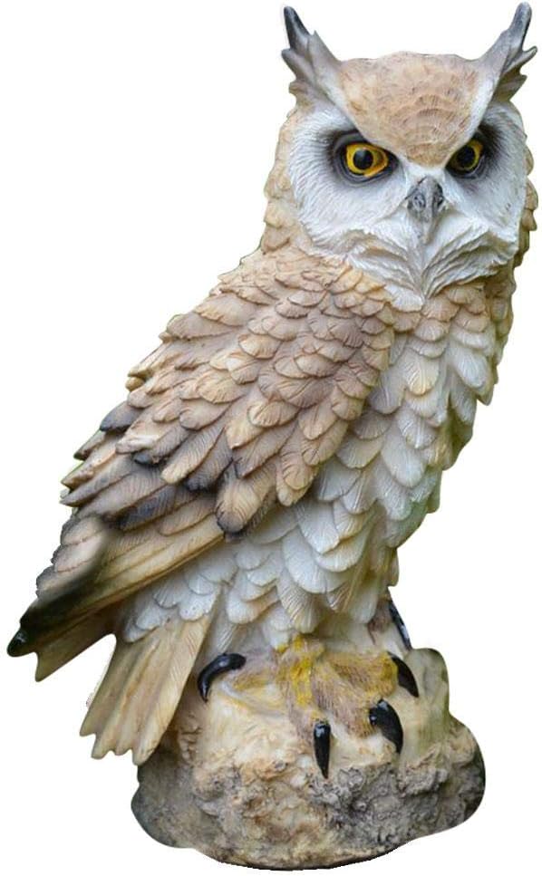 raspbery Premium Bird Repellent Fake Owl Decoy Fake Owl Statue to Scare Birds Away for Patio Yard Garden 8 Inches tall