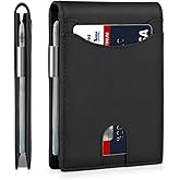 Zitahli Slim Wallets for Men, Leather Money Clip Mens Wallet, RFID Blocking Front Pocket Bifold Wallet, Minimalist Credit Card Holder with Gift Box