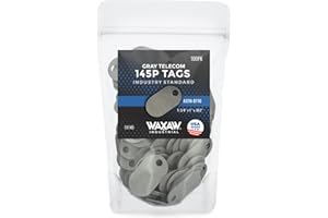 WAXAW 145P Telecom Fiber P-Tags (100 Tags) 1" x 1-3/4" x 0.062" Industrial Grade Non-Conductive Label Tag for Cable, Made in USA (1 Pack)