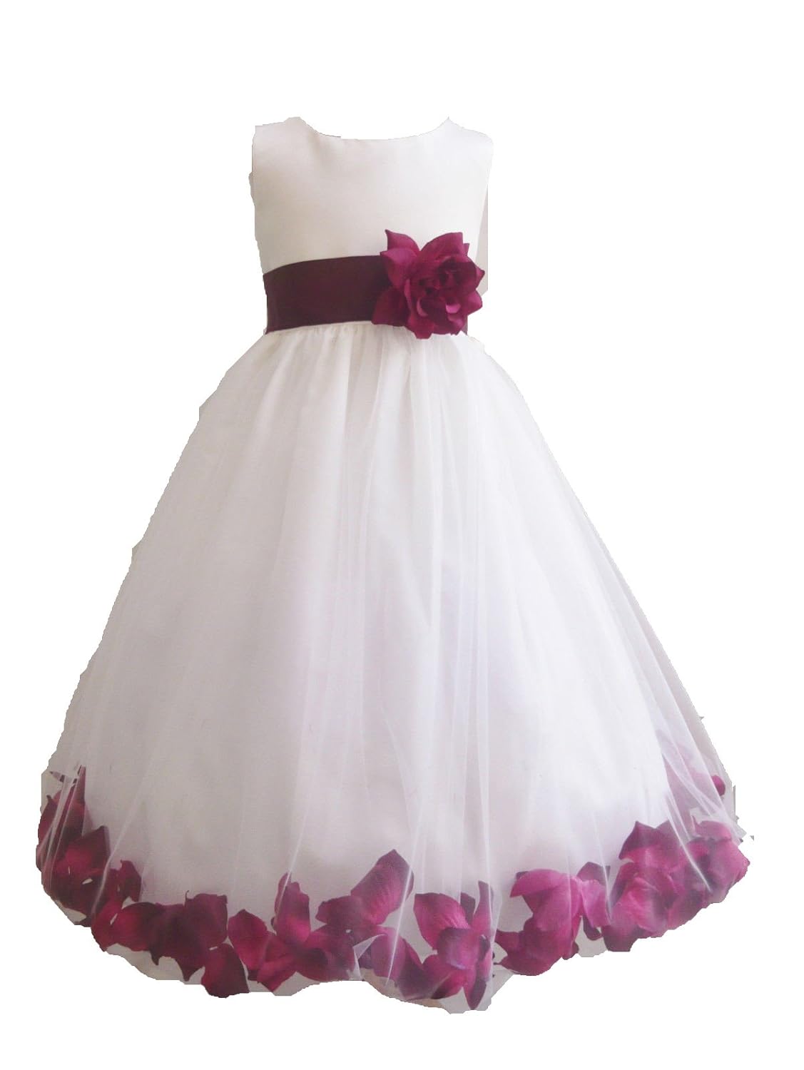 Flower Girl Dresses White And Maroon AG