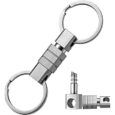 TISUR Titanium Quick Release Keychain,Detachable Pull Apart Key Chain Rings