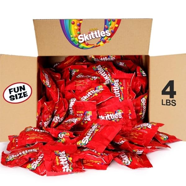SKITTLES ORIGINAL FUN SIZE SUMMER CHEWY CANDY, 4LB BULK CANDY BOX
