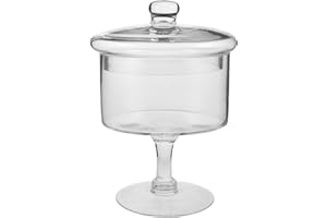 STAHAD Glass Cake Stand with Dome Cover 9.84X7.28X7.28In Footed Display Plate for Cakes Cookies on Dessert