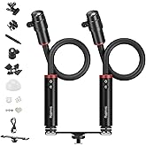 SmallRig 2-Pack RM 03 Macro Photography LED Bendy Light, 5 Colors | CRI 95 TLCI 92, Adjustable Beam, with Cold Shoe Extension Bar, Clamp, Diffuser, Spotlight, Barn Door, Gobos, Stake - 5796
