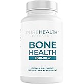 PUREHEALTH RESEARCH Bone Health Formula Calcium & Magnesium Supplement - with Iron, Zinc, Copper, Vitamin D, C, K2 & More - Bone & Joints Vitamins for Women & Men, 150 Capsules