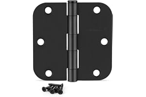 12 Pack Black Door Hinges 3 Inch Interior Door Hinges Matte Black Hinges for Doors 5/8 Radius Bedroom Indoor/Interal Door Har