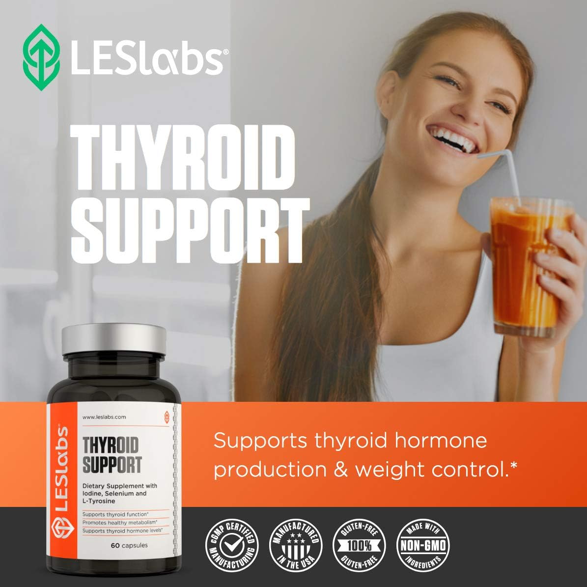 LES Labs Thyroid Support, Natural Supplement for Thyroid Health