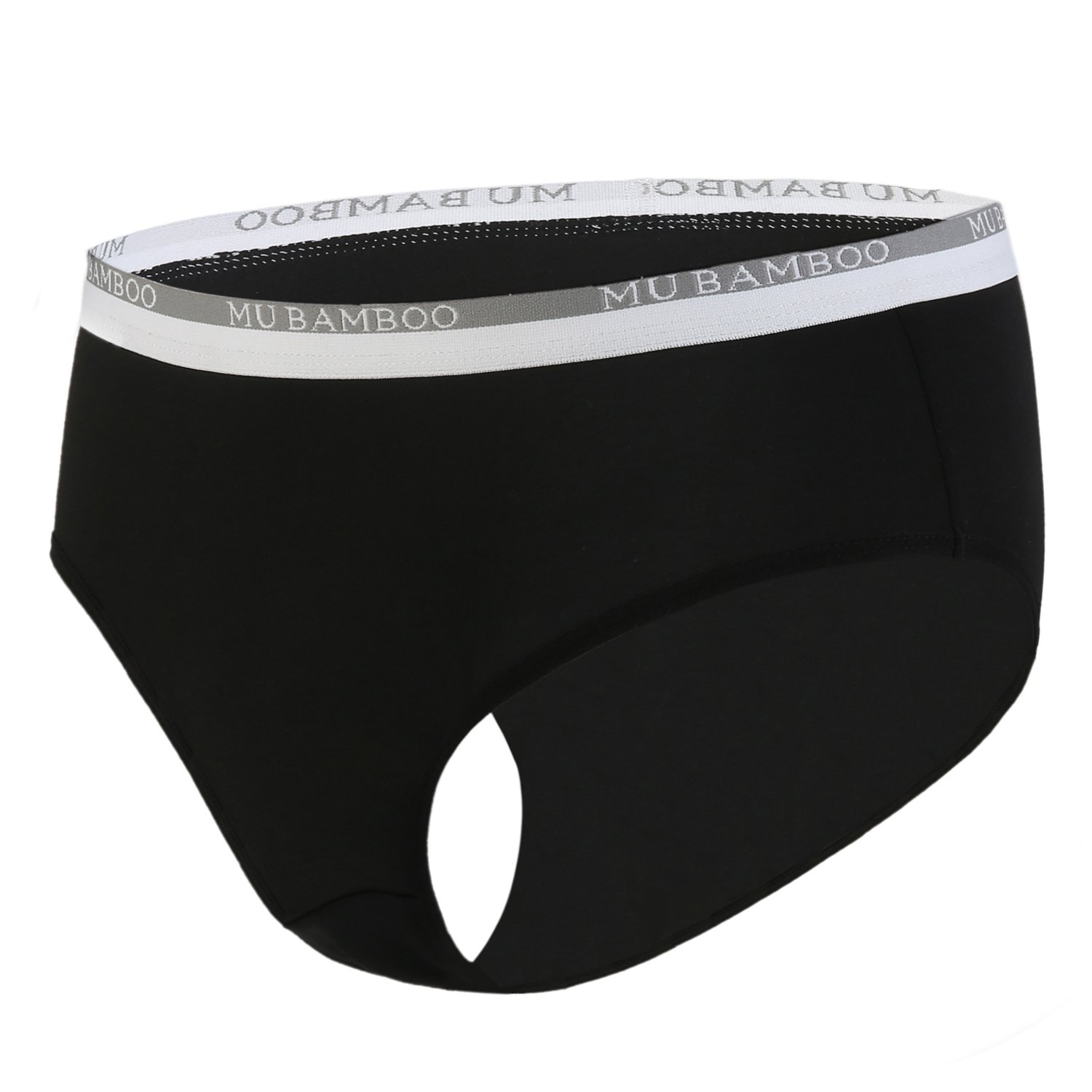 MU BAMBOO Women\'s Underwear Bikini Panties Soft Sexy Cotton Hipster Panty Briefs Black XL