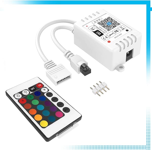 Controlador WiFi RGB LED Smart con mando a distancia de 24 teclas para tiras 5050 3528 con sonido activado 16 millones de colores 20 modos dinmicos temporizador