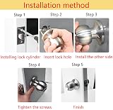 Qrity Stainless Steel Entrance Privacy Door Handle Lockset Key Locking 60/70mm view 8