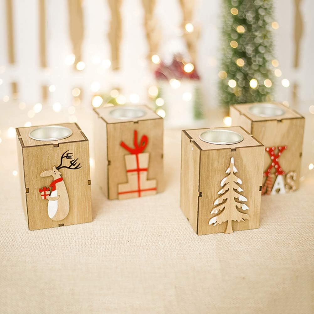 Le yi Wang You Bougeoirs en Bois Creux Bricolage Bougie ChauffePlat