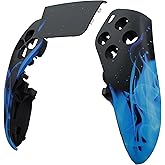 eXtremeRate Left Right Front Top Shell with Touchpad Compatible with ps5 Edge Controller, Blue Flame DIY Replacement Faceplate Shell Custom Touch Pad Cover Compatible with ps5 Edge Controller