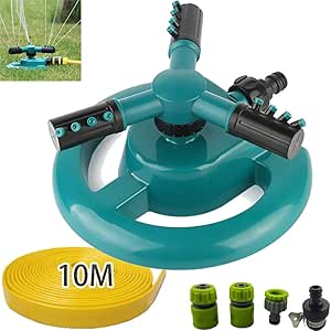 YFAH Aspersor De Jardín,con 3 Rociadores De Brazos Ajustable con Diseño