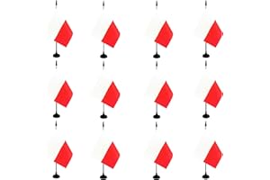 Rotenl Poland Desk Flag, 12 Pack Polish Table Office Flag with Black Solid Pole and Stand Base, International Country Flag, Festival Celebration, Classroom Meeting Desktop Decor (Poland)