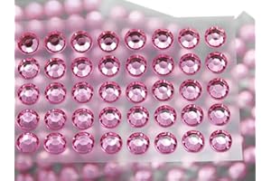 ALLSTARCO 5mm SS21 Pink Self Adhesive Acrylic Rhinestones Plastic Face Gems Stick On Body Jewels for DIY Cards and Invitations Crafts Bling Sticker - 5 Sheets - 250PCS