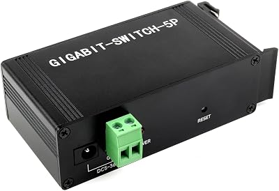 Waveshare Industrial 5 Port Gigabit Ethernet Switch 10/100/1000M DIN Rail Mount