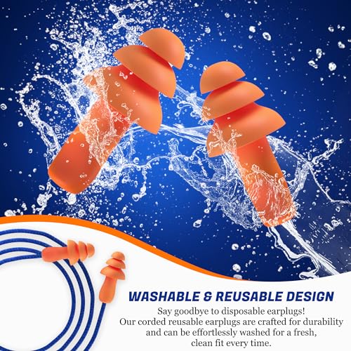 Quality Reusable Earplugs 20 Pair - 25dB Corded Silicone Ear Plugs for photo 11